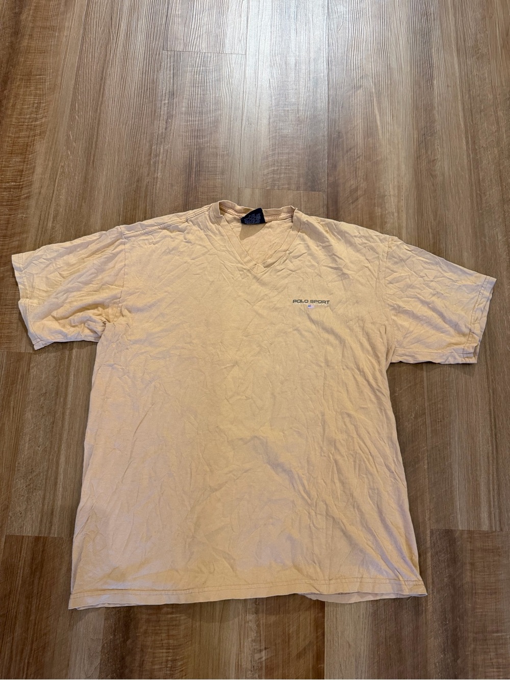 Vintage Polo Sport Ralph Lauren Orange Tee Shirt Large Made In The USA